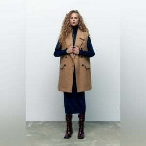 Size small Zara Boucle long vest